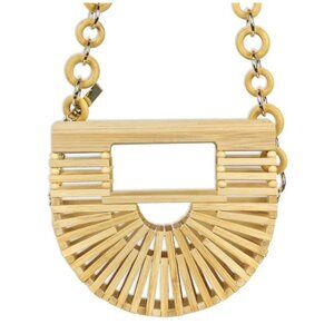 Cult Gaia Ark Nano Bamboo Belt Bag Half-Moon Bag Wooden Chain Strap Shoulder Bag